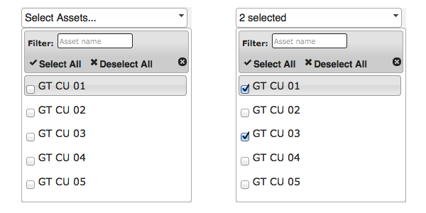 Selecting assets via the Asset Selector